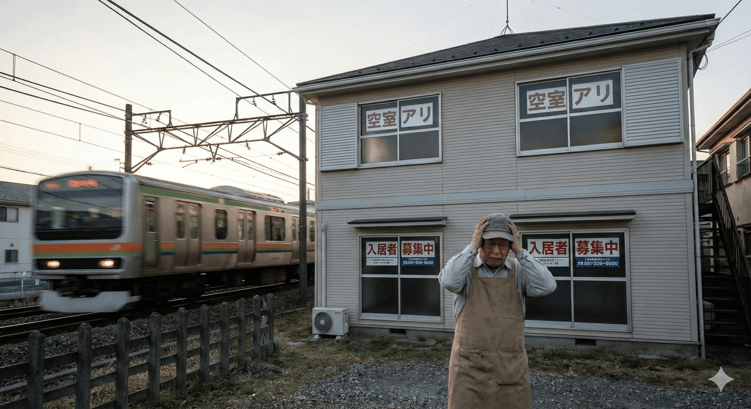 線路脇のアパートの騒音に悩む大家さん